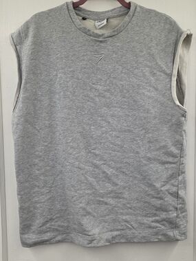 Gymshark Men’s Sleeveless Sweatshirt Muscle Tank Gray Cutoff Size M
